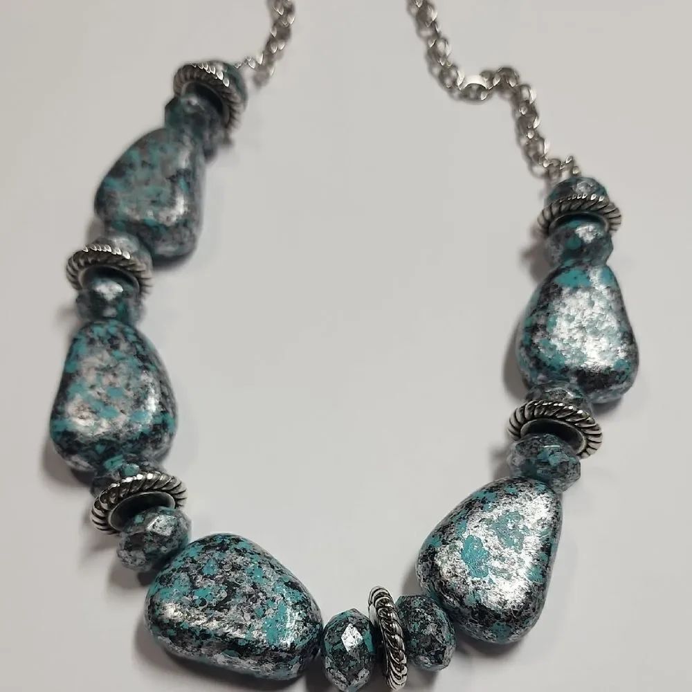 Elegant Silver and Blue Necklace